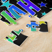 "JOSIAH" voornaam, geun "HAPPY BIRTHDAY" Legpuzzel (Zijkant)