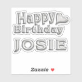 Josie Happy Birthday silver Aufkleber Sticker (Vel)