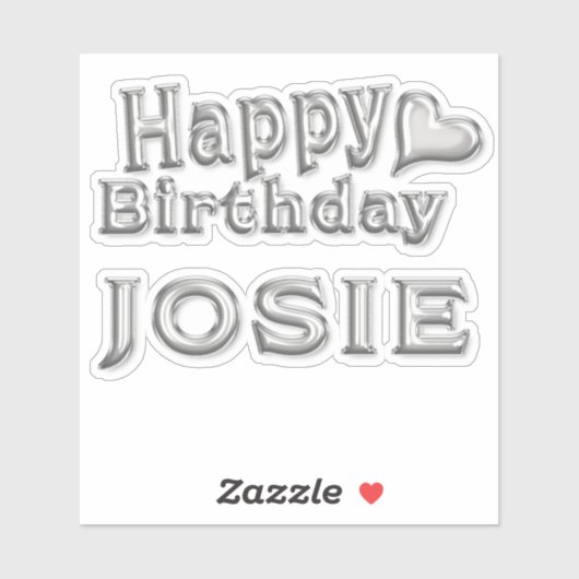 Josie Happy Birthday silver Aufkleber Sticker (Vel)