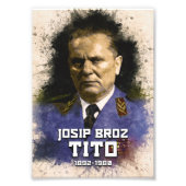 Josip Broz Tito 1892 - 1980 SFRJ kleurenportret Foto Afdruk (Voorkant)