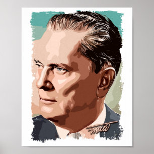 Josip Broz Tito het President van Joegoslavië Kleu Poster