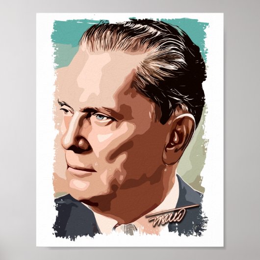 Josip Broz Tito het President van Joegoslavië Kleu Poster (Voorkant)