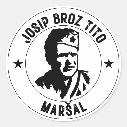 Josip Broz Tito Maršal Ronde Sticker (Voorkant)