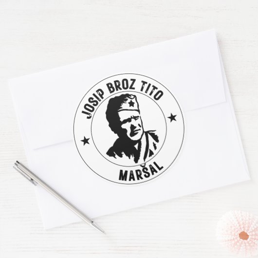 Josip Broz Tito Maršal Ronde Sticker (Envelop)