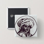 Josquin des Pres Vierkante Button 5,1 Cm (Voorkant /achterkant)