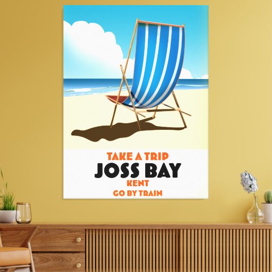 Joss Bay Kent  reisposter. Canvas Afdruk (Insitu (Woonkamer))