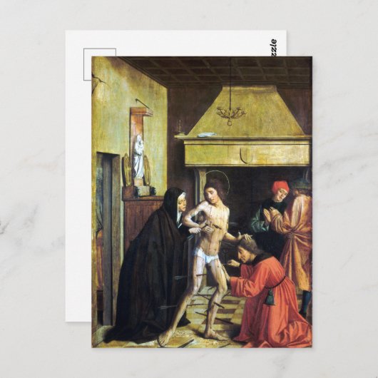 Josse Lieferinxe Saint Sebastian Cured by Irene Briefkaart (Voorkant / Achterkant)