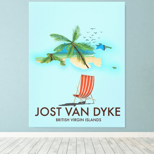 jost van dyke British Virgin Islands. Canvas Afdruk (Insitu (Houten vloer))