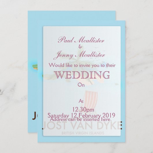 jost van dyke British Virgin Islands. Kaart (Voorkant / Achterkant)