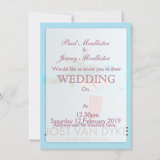 jost van dyke British Virgin Islands. Kaart (Voorkant)