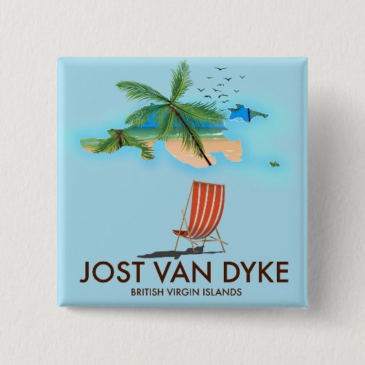jost van dyke British Virgin Islands. Vierkante Button 5,1 Cm (Voorkant)