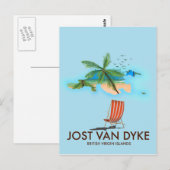 Jost van Dyke Britse Maagdeneilanden. Briefkaart (Voorkant / Achterkant)