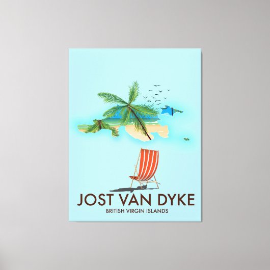Jost van Dyke Britse Maagdeneilanden. Canvas Afdruk (Voorkant)