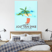 Jost van Dyke Britse Maagdeneilanden. Canvas Afdruk (Insitu (Slaapkamer))