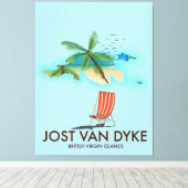Jost van Dyke Britse Maagdeneilanden. Canvas Afdruk (Insitu (Houten vloer))