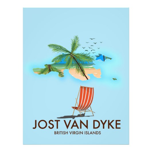 Jost van Dyke Britse Maagdeneilanden. Foto Afdruk (Voorkant)