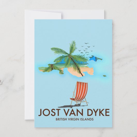 Jost van Dyke Britse Maagdeneilanden. Kaart (Achterkant)
