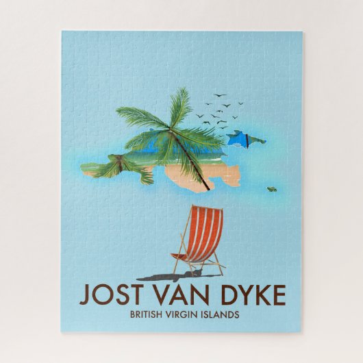 Jost van Dyke Britse Maagdeneilanden. Legpuzzel (Verticaal)