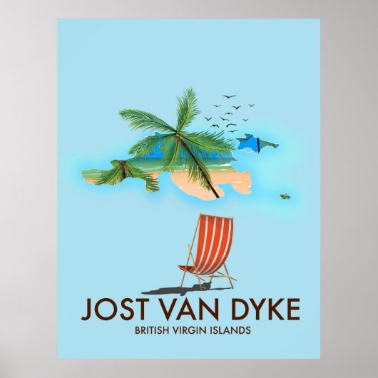 Jost van Dyke Britse Maagdeneilanden. Poster (Voorkant)