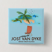Jost van Dyke Britse Maagdeneilanden. Vierkante Button 5,1 Cm (Voorkant)