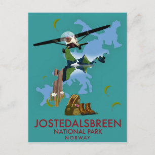 Jostedalsbreen Nationaal Park Vluchtposter Briefkaart