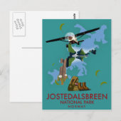 Jostedalsbreen Nationaal Park Vluchtposter Briefkaart (Voorkant / Achterkant)