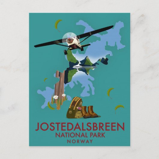 Jostedalsbreen Nationaal Park Vluchtposter Briefkaart (Voorkant)