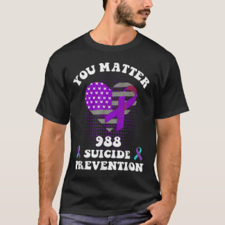 Jou 988 zelfmoordpreventie bewustzijns lint met vl t-shirt