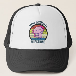 Jou Axolotl Vragen Retro 90s Vintage Zonsondergang Trucker Pet