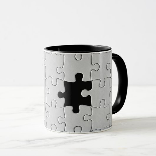 Jou Compleet Mij Romantisch Zwart en Wit Legpuzzel Mok (Voorkant rechts)