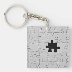 Jou Compleet Mij Romantische Zwart-Wit Legpuzzel Sleutelhanger