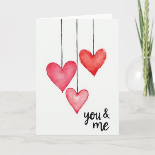 Jou En Mij Hartjes Liefde Kaart (Voorkant)
