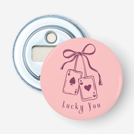 Jou gelukskaarten zijn trendy button flesopener (Voorkant)