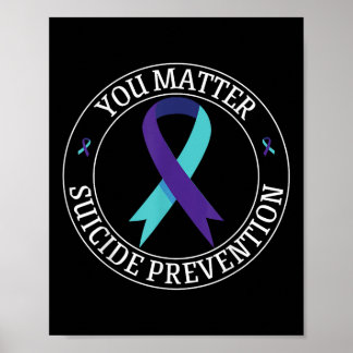 Jou Lint Teal & Paarse Preventie van Zelfmoord  Poster