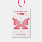 Jou maakt mijn hart fladderen Valentijnsdag Gift T Cadeaulabel (Voorkant)