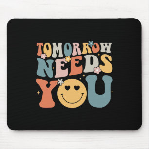 Jou mentale gezondheid awareness groovy retro 2 muismat