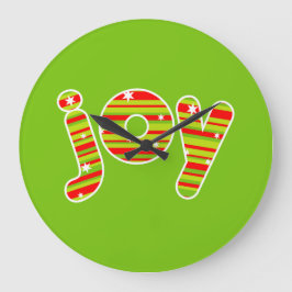JOU met Kerstmis, Red & Green Stripes Grote Klok
