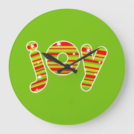 JOU met Kerstmis, Red & Green Stripes Grote Klok (Voorkant)