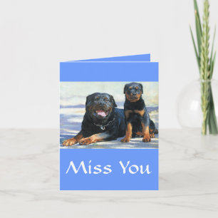 Jou Missen Rottweiler Moeder & Puppy Hond Wenskaar Kaart