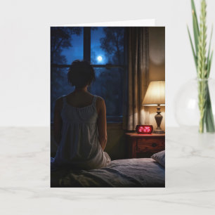 Jou Missen Vrouw Zit Op Haar Bed Kaart