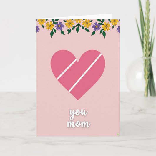 Jou Moeder Bloemhart Kaart (Voorkant)