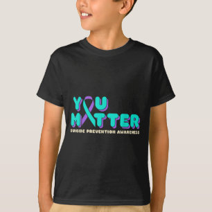 Jou Preventiebewustzijn Teal Paarse Lint T-shirt