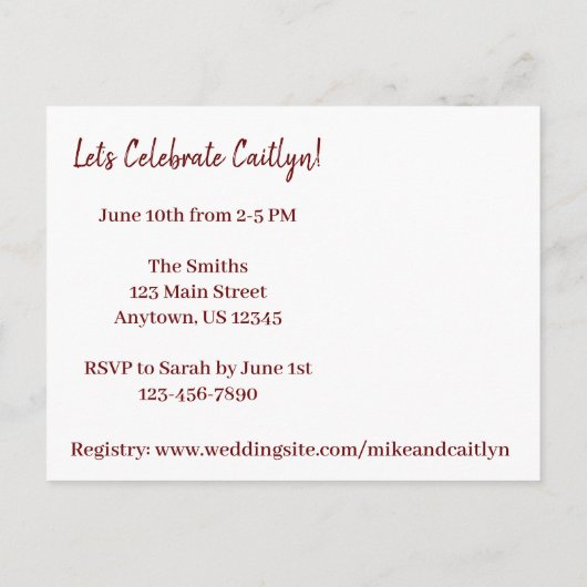 Jou Uitgenodigde Trouwfeest Bruidsjurken Bruidsslu Uitnodiging Briefkaart (Achterkant)