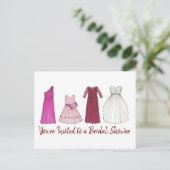Jou Uitgenodigde Trouwfeest Bruidsjurken Bruidsslu Uitnodiging Briefkaart (Staand voorkant)