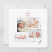 Jouets D'or roos Remerciement Naissance Fille kaar Kaart (Voorkant)