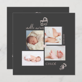 Jouets Roos Pâle Remerciement Naissance Fille kaar Kaart