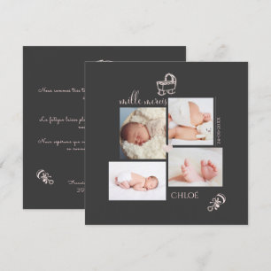 Jouets Roos Pâle Remerciement Naissance Fille kaar Kaart