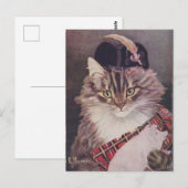 Joueur de cornemuse chat briefkaart (Voorkant / Achterkant)