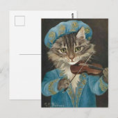 Joueur de violon chat briefkaart (Voorkant / Achterkant)