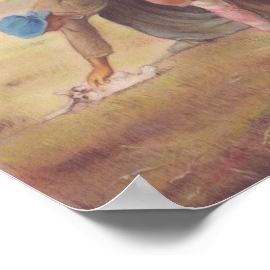 Jouez avec les chats Jean-François Millet Poster (Hoek)